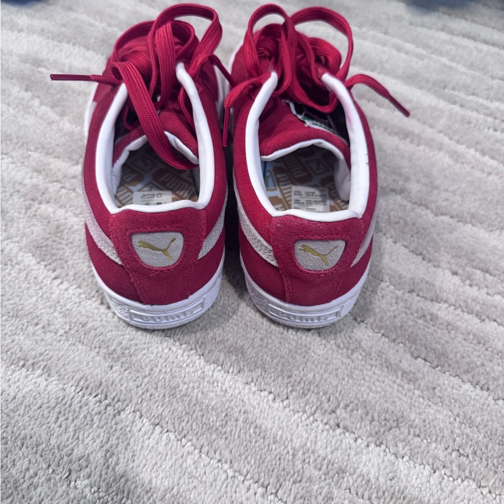 Puma Women's Red Suede Sneakers - Picture 3 of 4